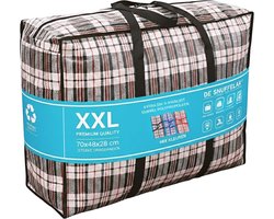 Opbergtas - 70CM - PREMIUM Kwaliteit - Mix kleur - 2 Zipper - Big shopper met rits - Wastas - Turkentas - Vakantie tas - Reistas - Groot