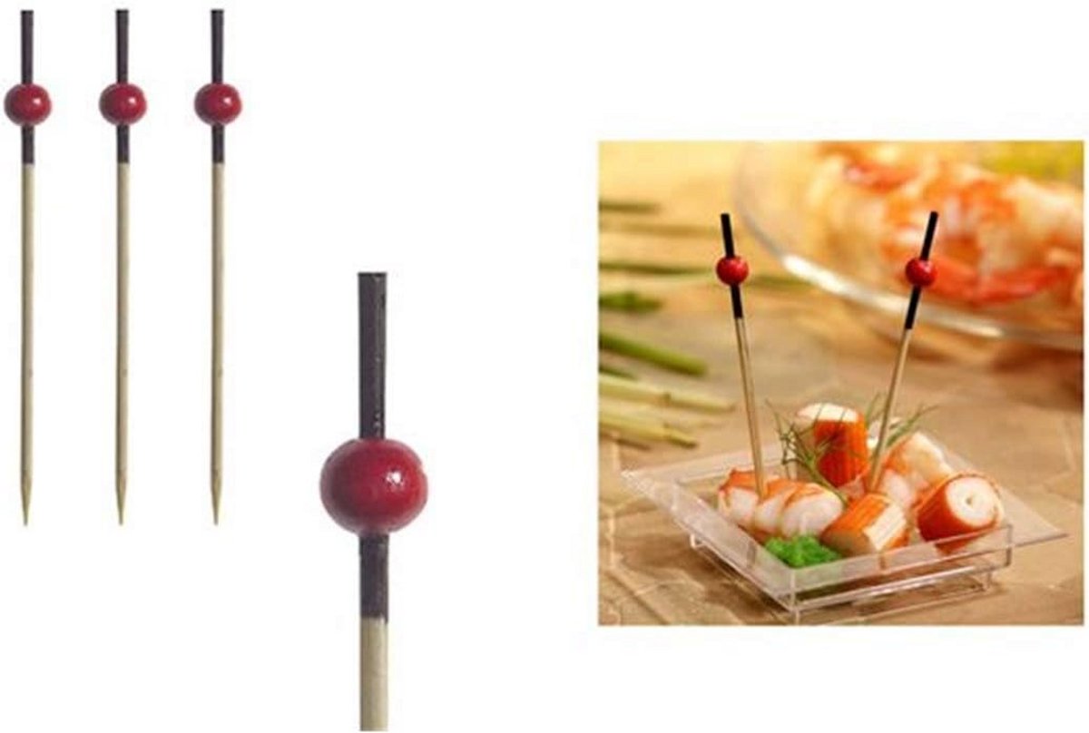 250 Houten Prikkers 7 cm voor Fingerfood en Hapjes
