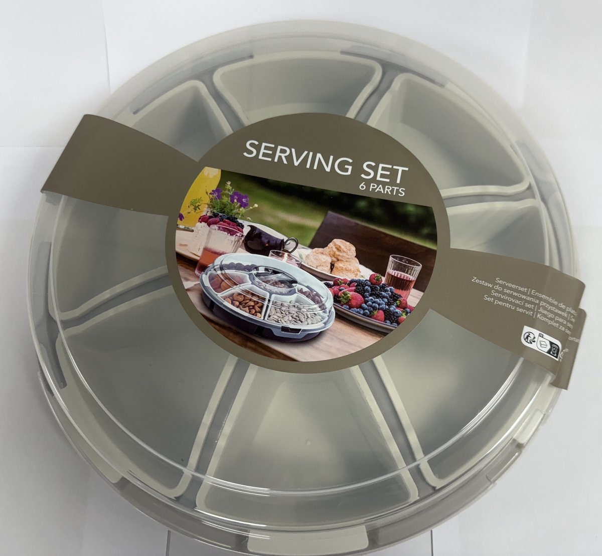Serving Set 6 Parts - Bewaardoos met 6 vakjes - Vershoudbakjes (Beige)