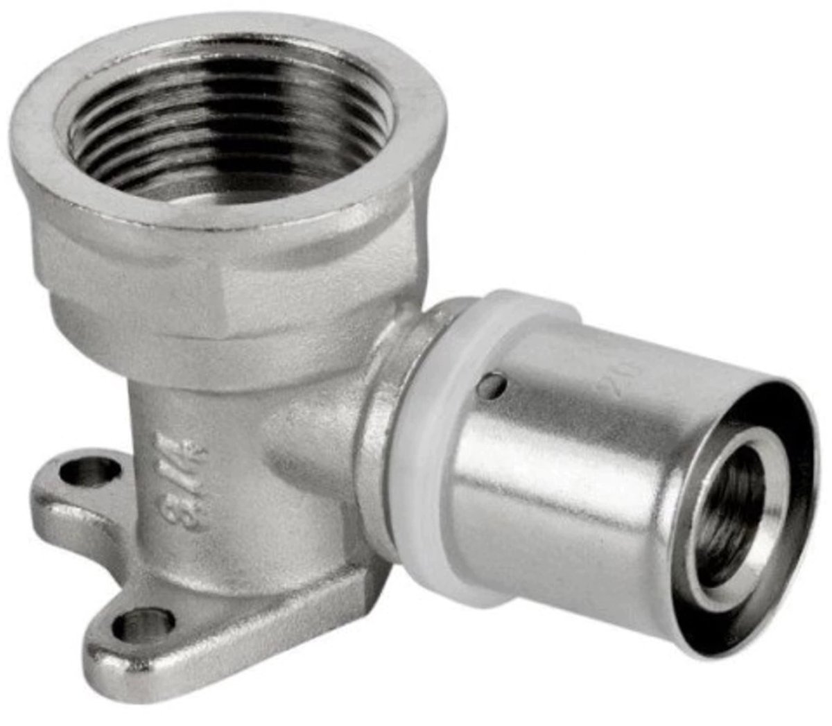 PEX Elleboog 90° GW 16 x 1/2" – Klem / Muurpers - Muurkraan Steun
