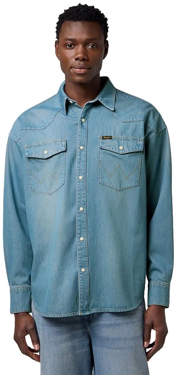 Wrangler Western Loose Fit Overhemd Met Lange Mouwen XL Man Authentic Medium