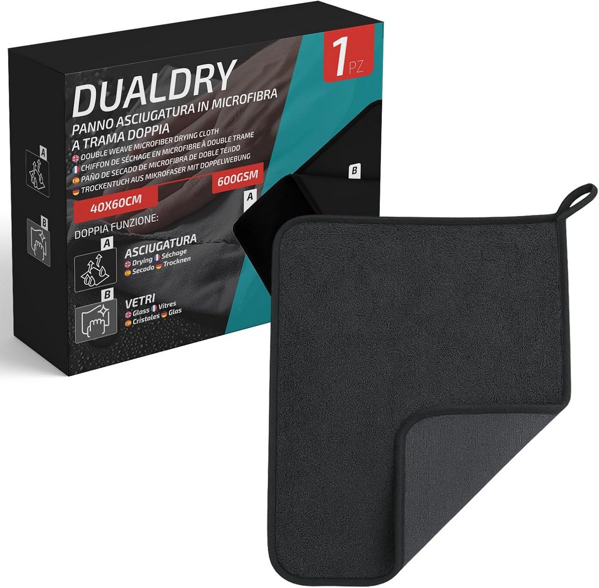 Dubbelgeweven Microvezeldoek 40x60 cm - Zeer Absorberend & Sneldrogend voor Auto en Ramen