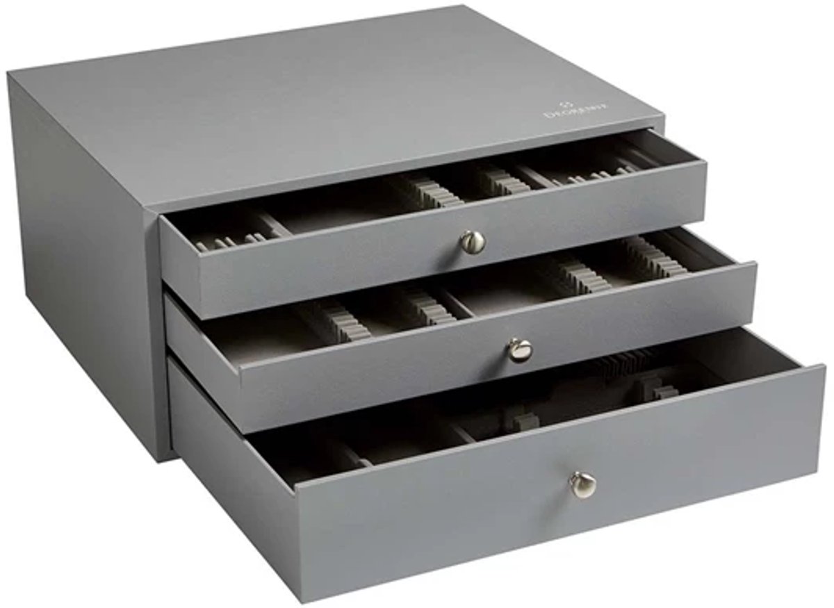 Guy Degrenne lege bestekkoffer - inox grijs 126st.