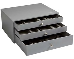 Guy Degrenne lege bestekkoffer - inox grijs 126st.