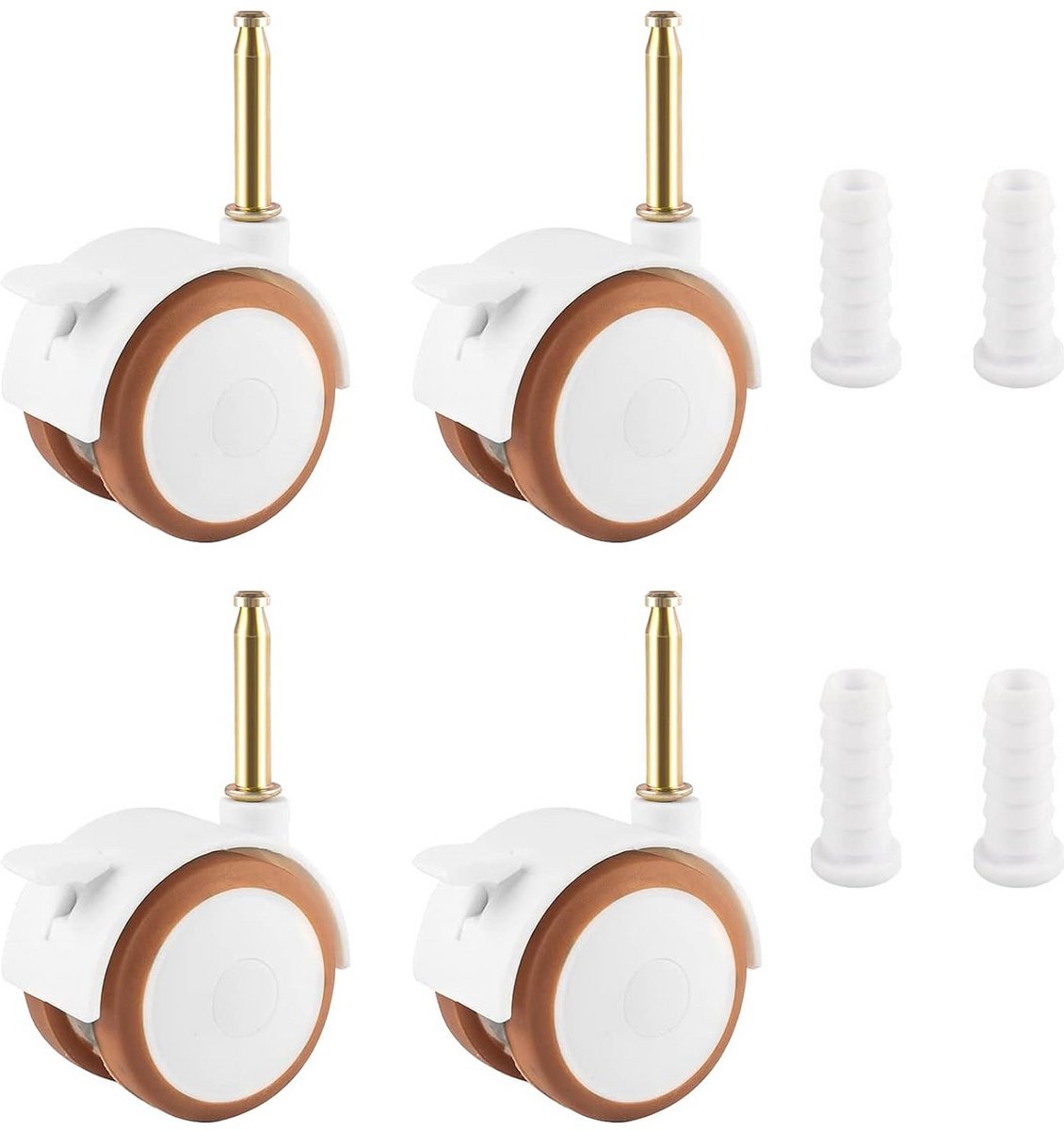 Meubelwielen Set - Zwenkwielen Rubber - Meubels Verplaatsen - Vloerbeschermend - 4 Stuks - Zwart