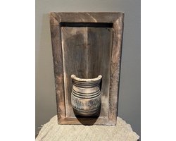 Landelijk Wandpaneel gemêleerd met halve pot- wonen- landelijk- stoer sober- sfeervol- woontrends- Moederdag