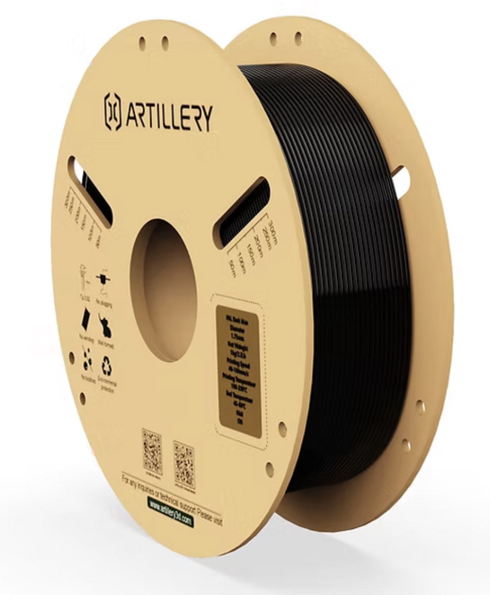 Artillery PLA Filament Zwart 1.75mm met Spoel – 1kg 3D Printer Filament