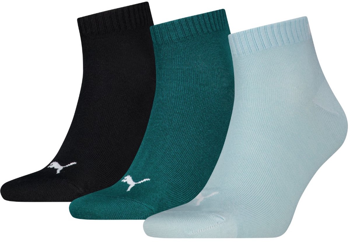 Unisex quarter sokken – 35-38 -3 paar Emerald Ice / Fresh Water