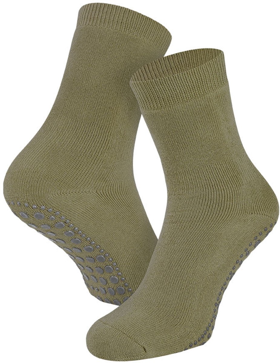 Antislip sokken van katoen – Olive Green – 35-38