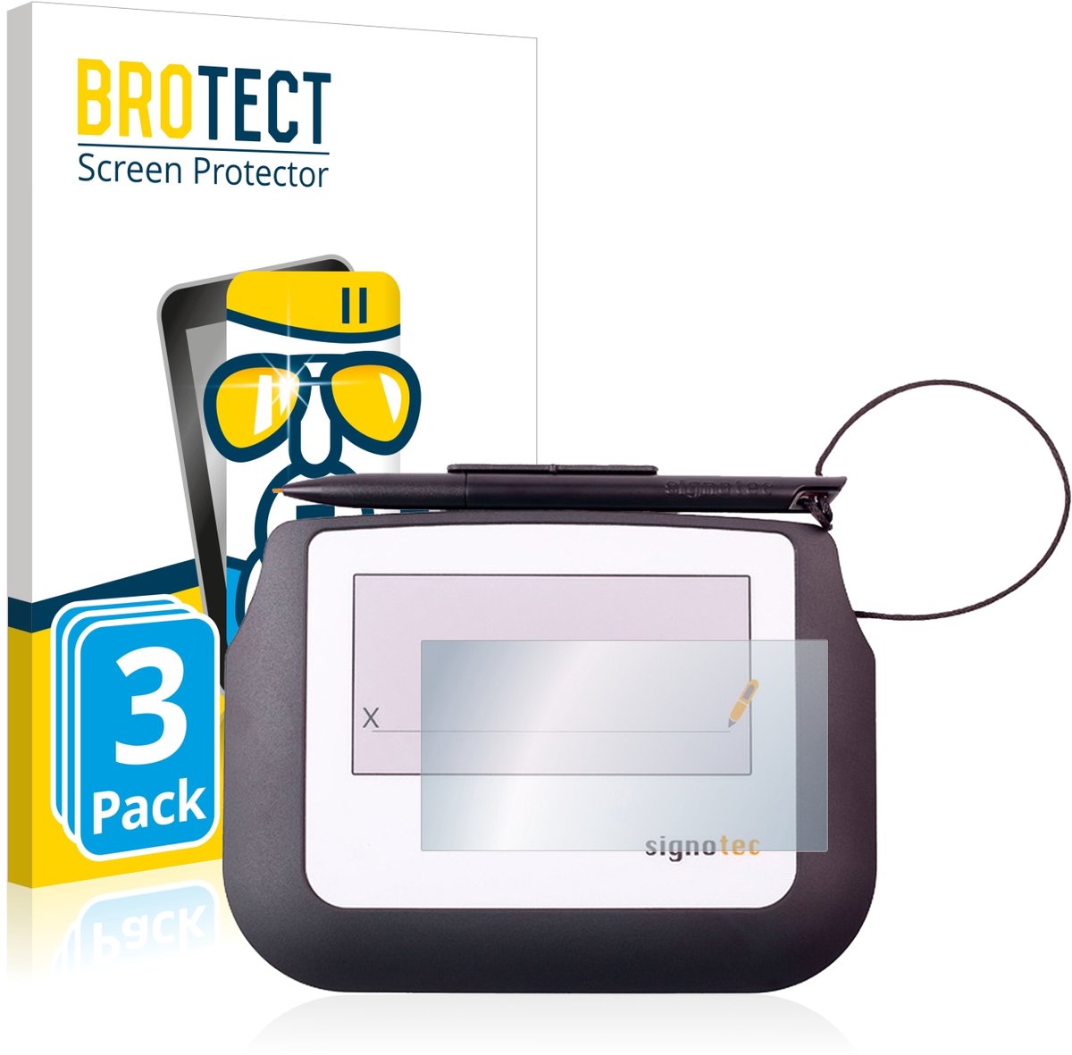 Screenprotector 3 Stuks voor Signotec Signature Sigma Lite Beschermglas transparant