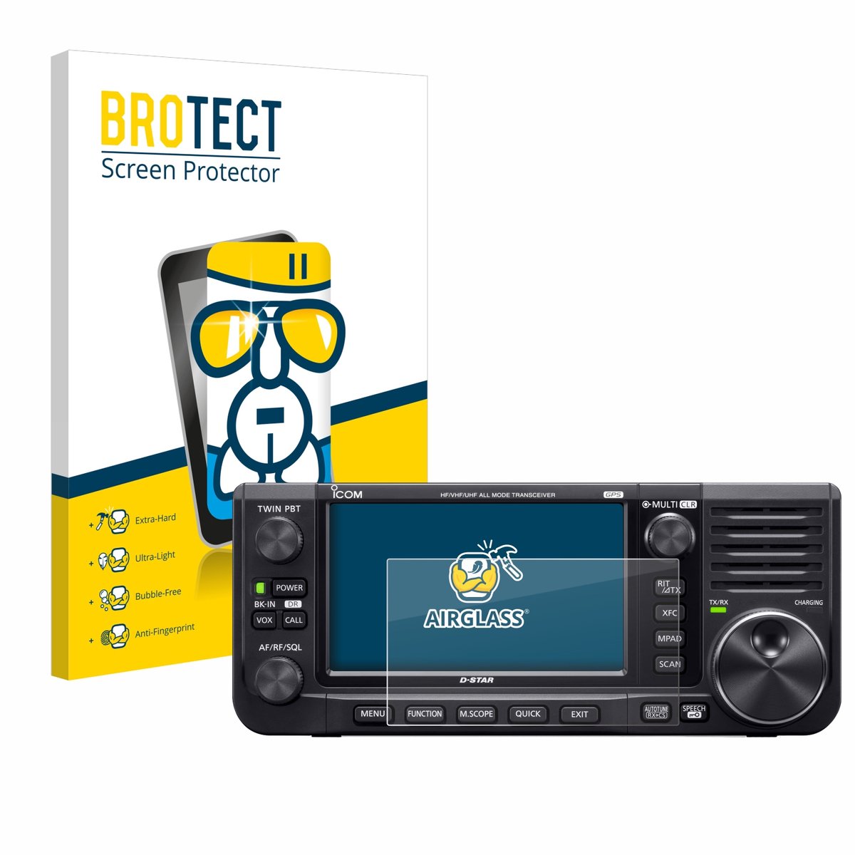 Screenprotector voor Icom IC-705 Beschermglas transparant