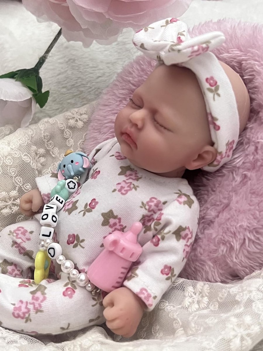Realistische Mini Reborn Pop Meisje 18 cm - Volledig Siliconen Babypop met Accessoires — cadeau in Spellen & Speelgoed - foto 8