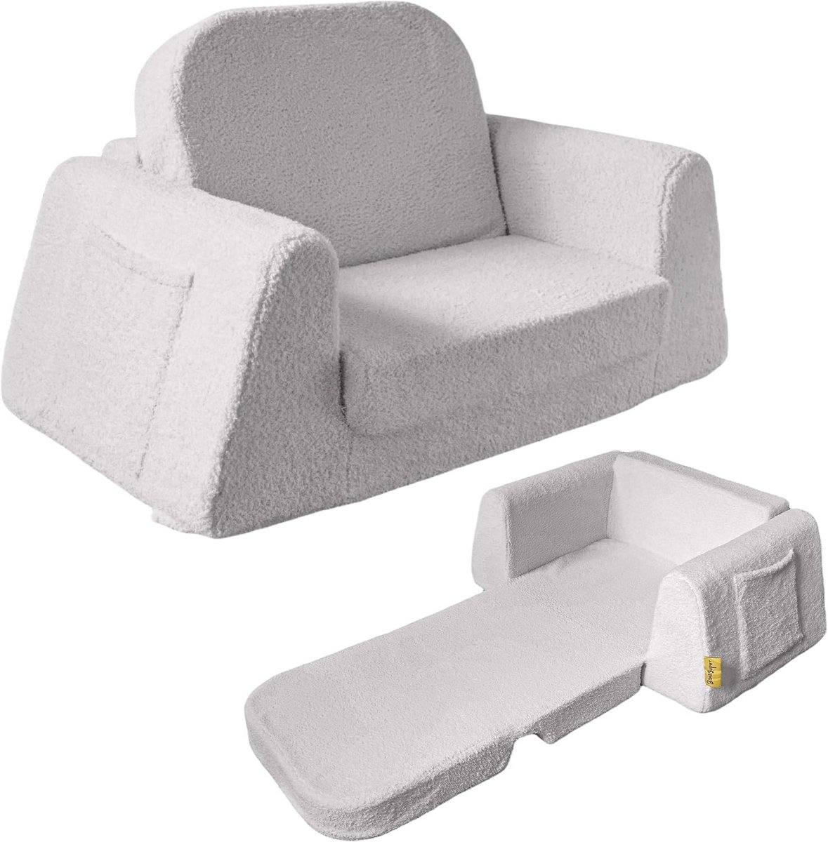 Opvouwbare Kinderbank 2-in-1: Sofa en Slaapbed met Afneembare Hoes