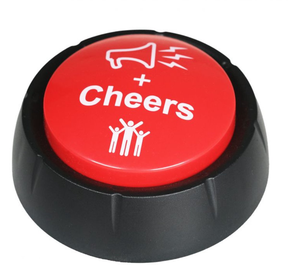 Juichknop - staande ovatie - publiek - rood - Drukknop met Geluid - Fun/fopartikel - kantoorhumor