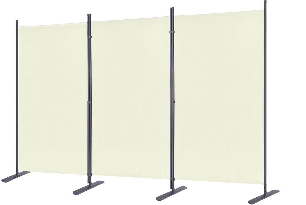 Aufun Opvouwbare Kamerscherm – 275x180cm – Verstelbaar – Binnen/Buiten voor Kantoren, Tuinen (Beige)