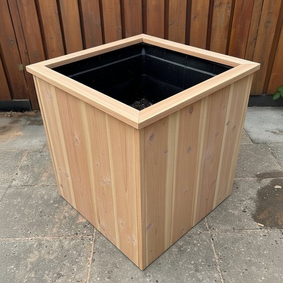 Grande jardinière carrée en bois Douglas 75x75x80 cm pour jardin - Terrasse - Balcon - extérieur - Pot de fleurs de luxe Handgemaakt