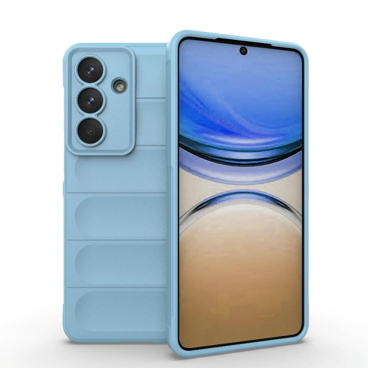 Mobigear Hoesje geschikt voor Samsung Galaxy S26 Plus Telefoonhoesje Flexibel TPU | Mobigear Bumpy Backcover | Galaxy S26 Plus Case | Back Cover - Blauw