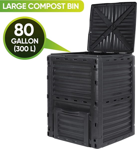 Grote Compostbak voor Tuin - 300 Liter Capaciteit - Vervaardigd uit BPA ...