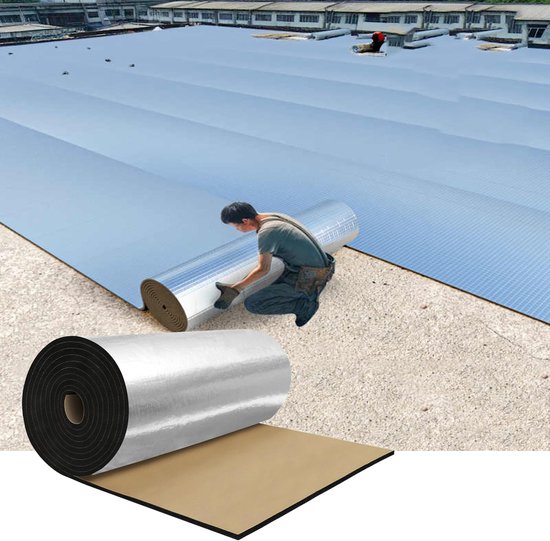 1 stuks Zelfklevende Isolatieplaten - Aluminiumfolie 3 x 0,5m - 5 mm Dik Geluiddempende isolatiemat voor auto's, geluiddemper en warmte-isolatiepad voor motorkap, deur en kofferbak