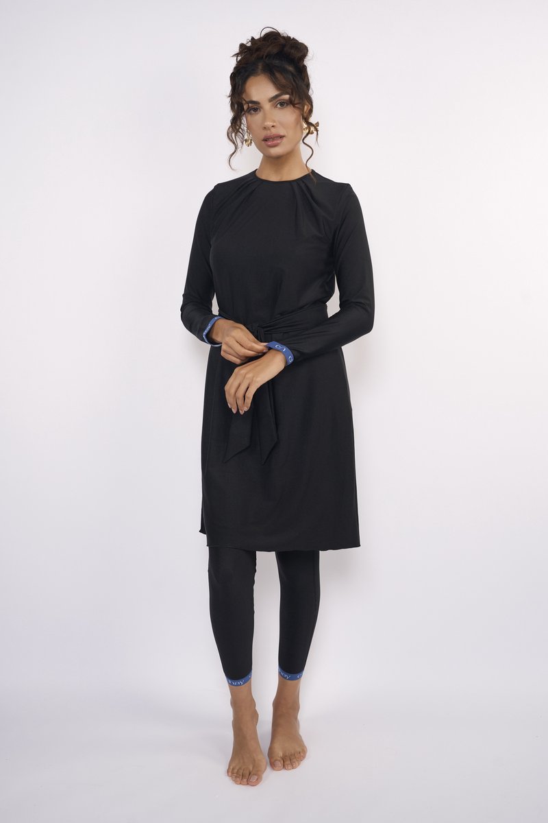 CHAY Nis Elegance Set Black / Zwart Maat M Burkini - Boerkini - Bescheiden - Zwemkleding- Sportkleding - Badpak - Badkleding - Zwemset - 2 delige