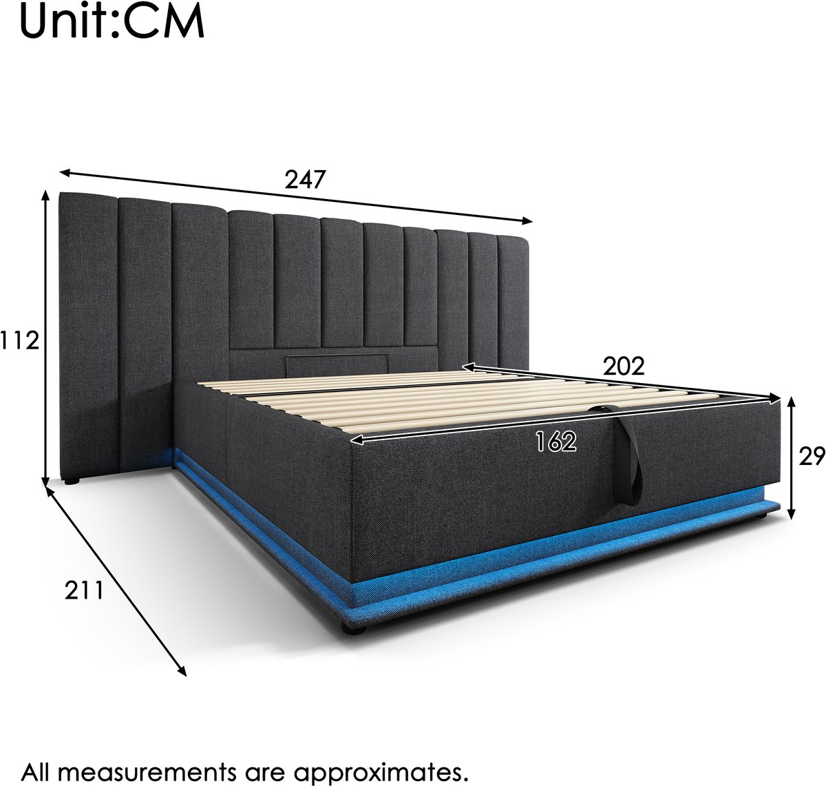 REDOM REDOM Luxe Zwevend Opbergbed - afbeelding 3