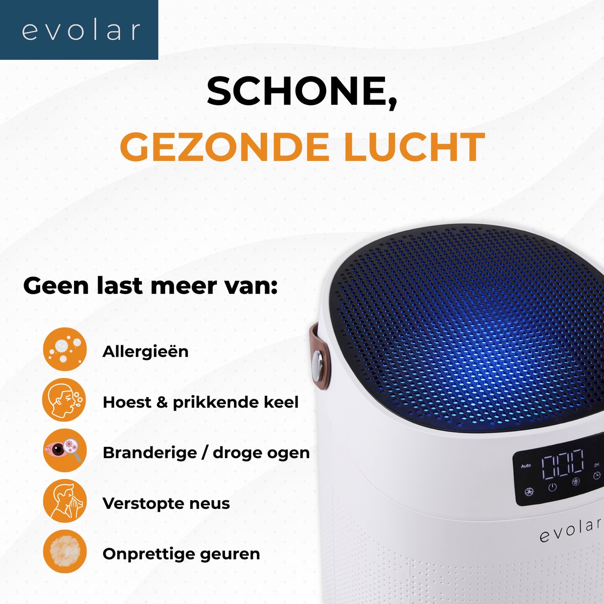 Evolar Luchtreiniger met 2x HEPA 13 Filter - CADR: 400m3/h - Air Purifier - Slaapmodus - Luchtkwaliteit Indicator - Pure4 + — afbeelding 6