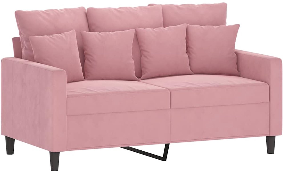 vidaXL Tweezitsbank - 120 - cm - fluweel - roze