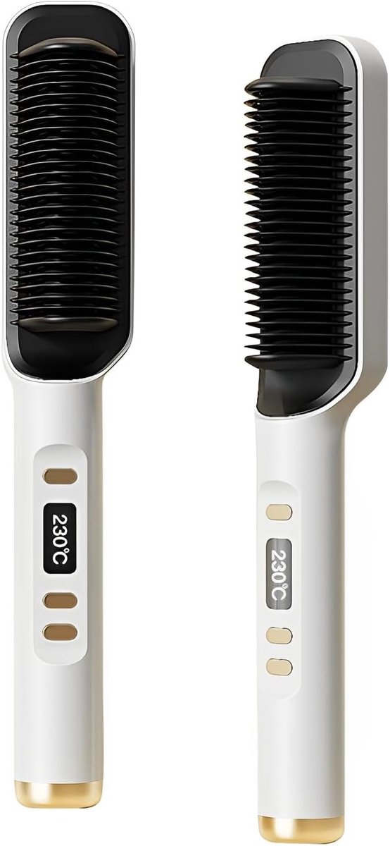 KZQ Haarstijltang met negatieve ionen - Stijltang - 2-in-1 stijl- en krultang - Geschikt voor droog en nat haar - Snel opwarmend, anti-verbranding, professionele haarverzorging - Elegant wit