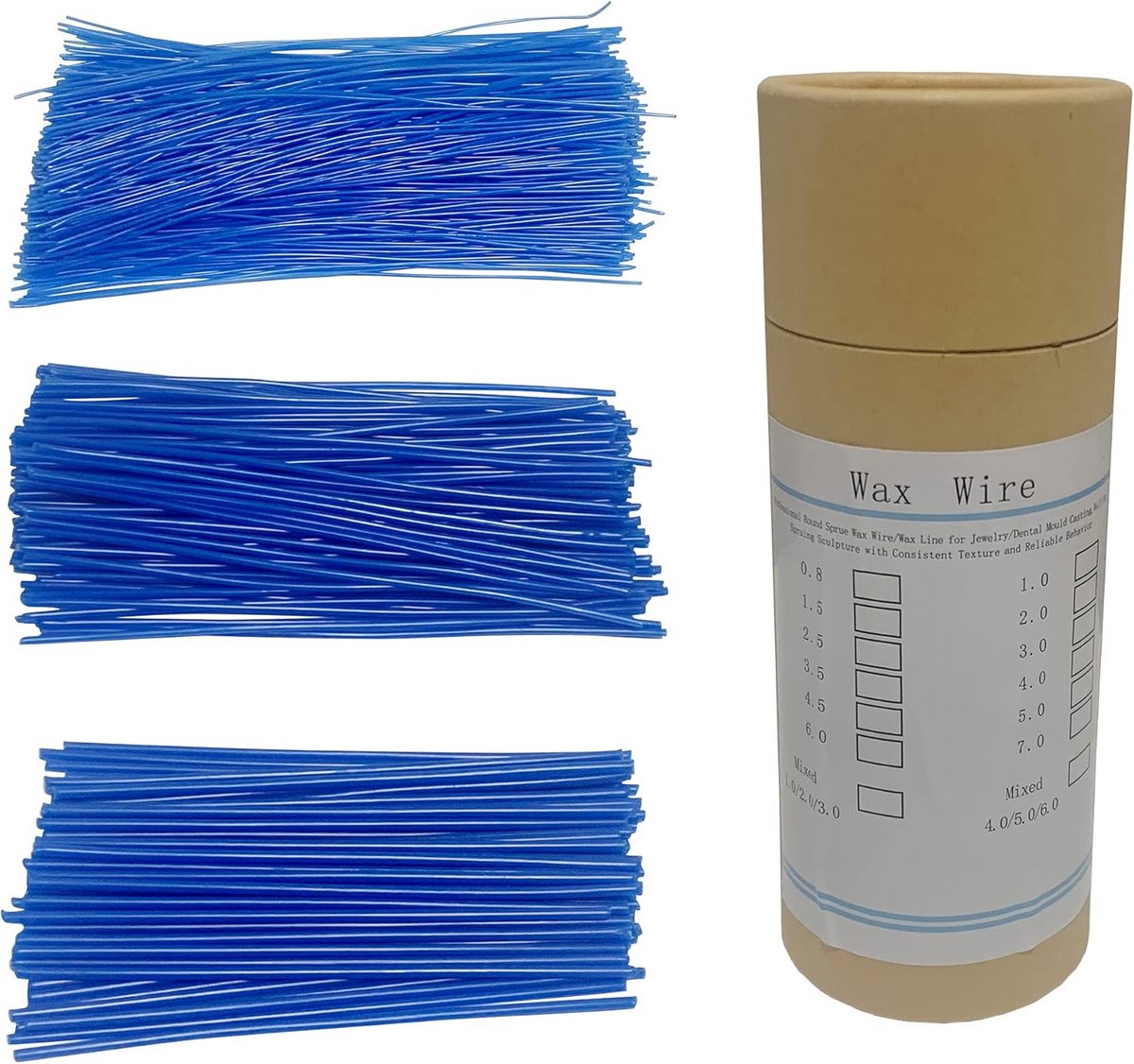 3 Zakken Gietwas Draad voor Sieraden en Tandheelkundige Vormgeving - Diameter 0.8 tot 7.0 mm