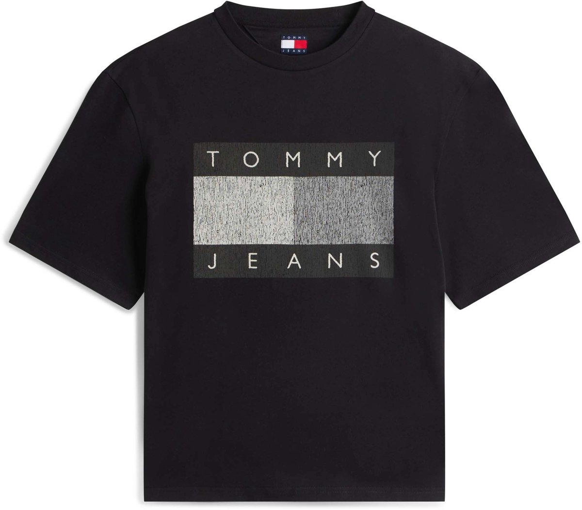 T-Shirt Tommy Jeans Tjm 90S Distressed F Fashion Wear Volwassen Zwart