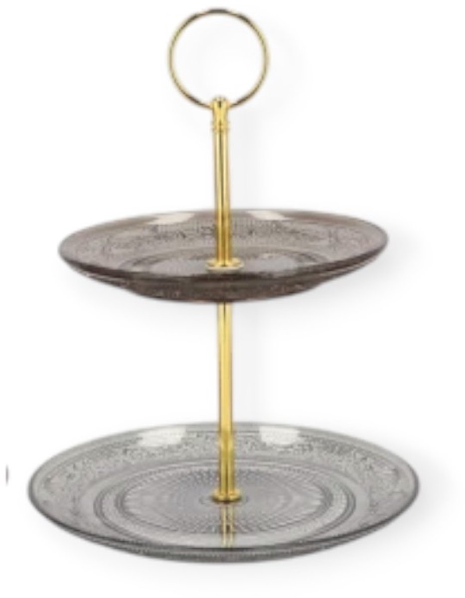 Daan Kromhout - Etagere - Glas - 2 lagen - Grijsbruin -15/18x24