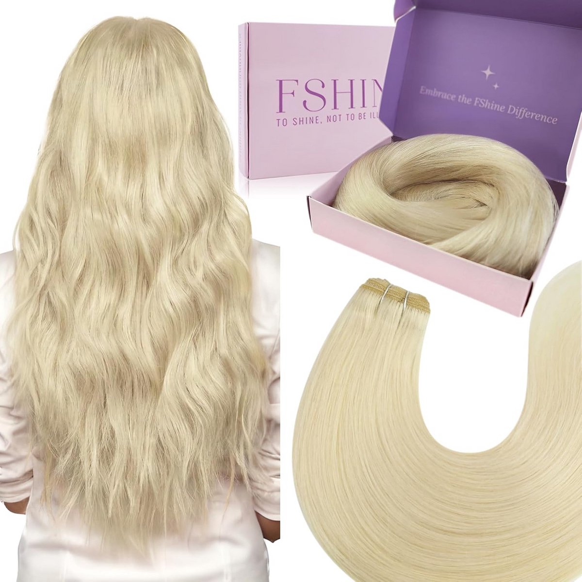 Platinum Blond Haar Weft Extensies 100% Echt Menselijk Haar voor Naaien