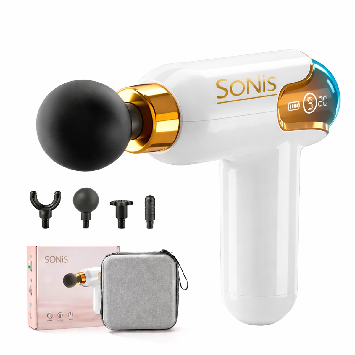 SoNis Massage Gun Mini - Professioneel Massage Apparaat - Massageapparaat Massage gun - Massage Pistool - Wit