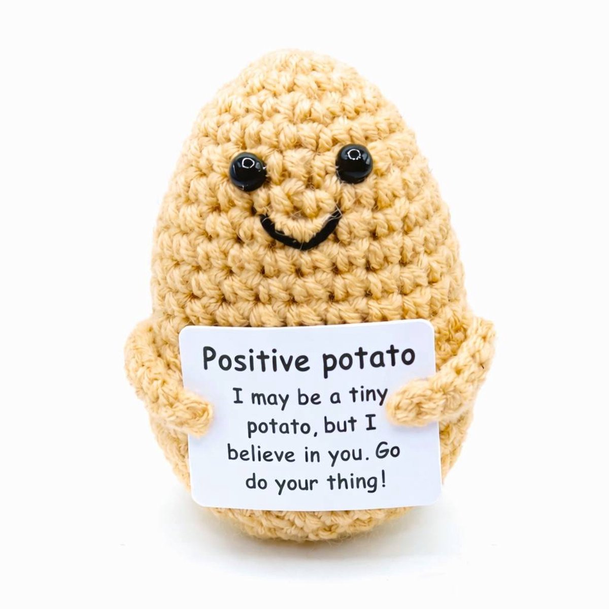 Hypify® | Positive Potato | positieve Aardappel | kerst cadeau | knuffeltje | beige | geschenk idee | positieve energie