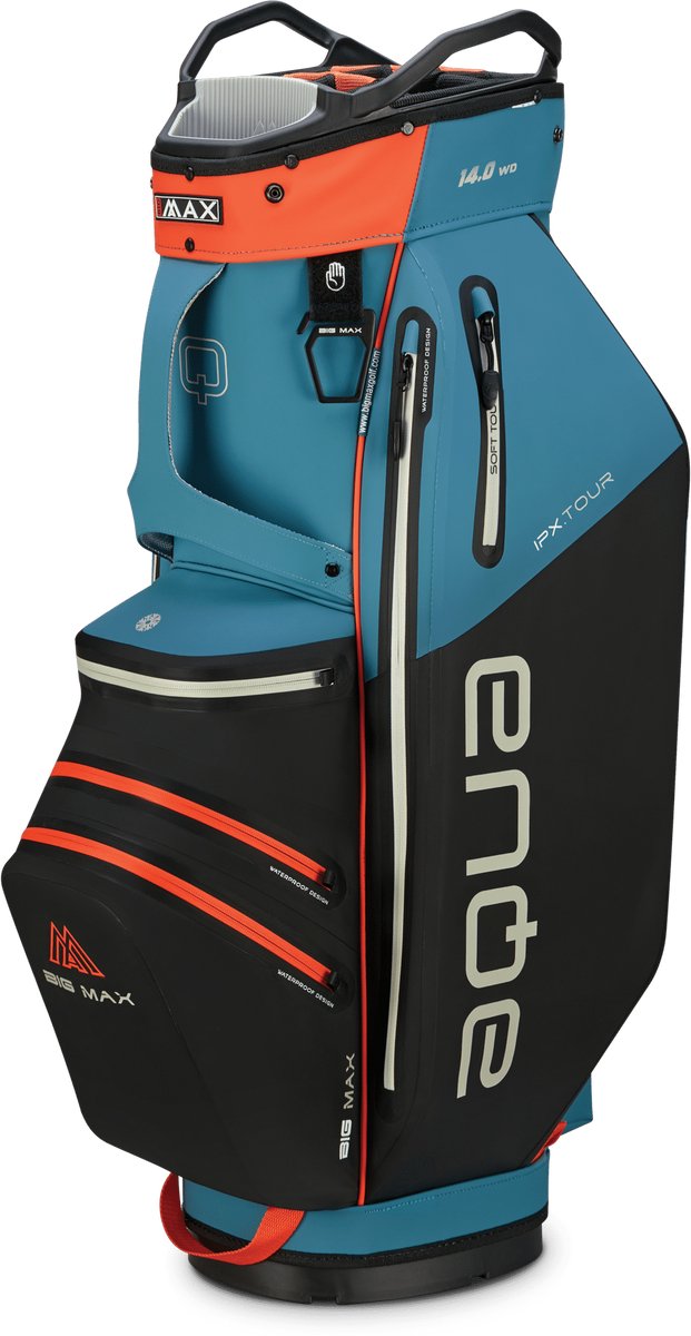 Big Max AQUA IPX Tour - Waterdichte Golftas - Cartbag - BLAUW Zwart