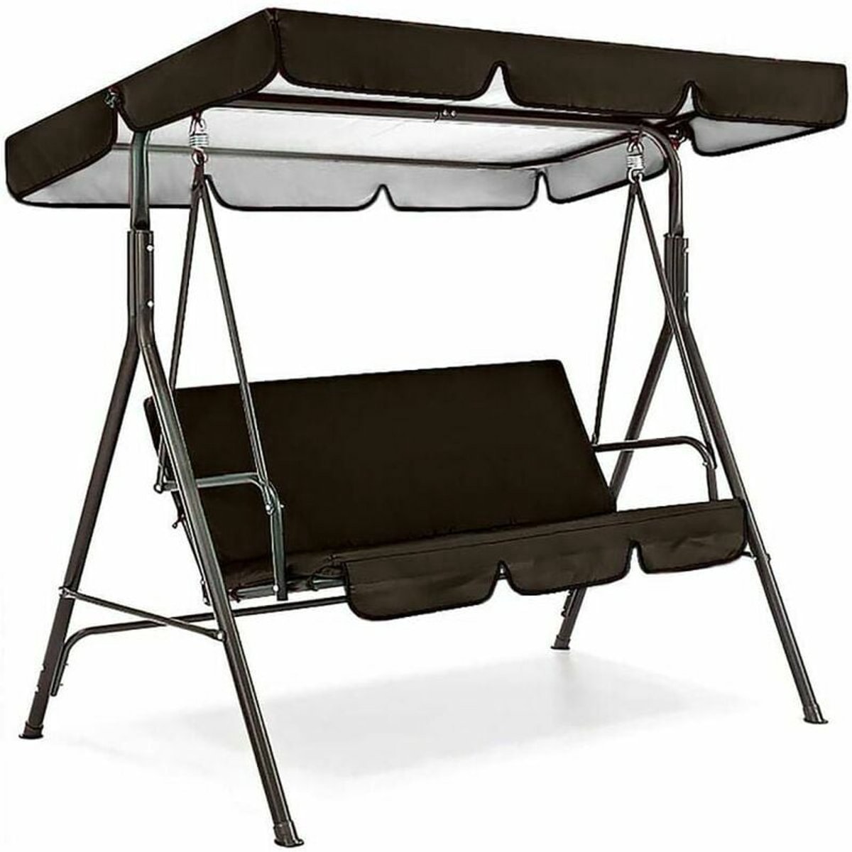 REWYTAZ -Canvas schommel 210D waterdichte hoes - voor buitenschommel - vervangbaar schommeldak- zwart - 190 x 132 x 15 cm