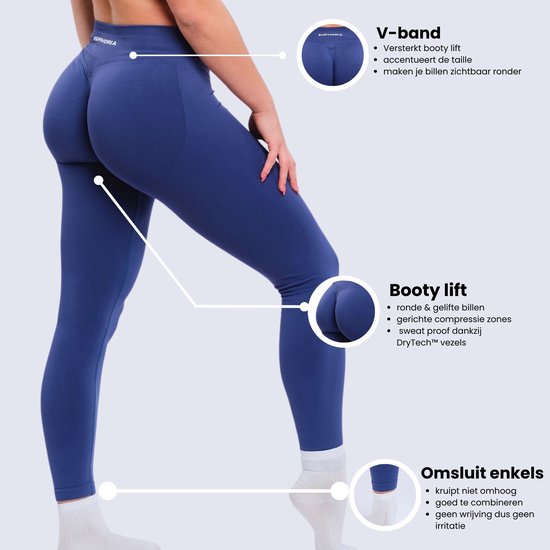 Euphoria Sportlegging Dames - Sportkleding Dames - Sportbroek Dames - Yoga Broek Dames - Donkergrijs - Maat M van Athlecia — afbeelding 2