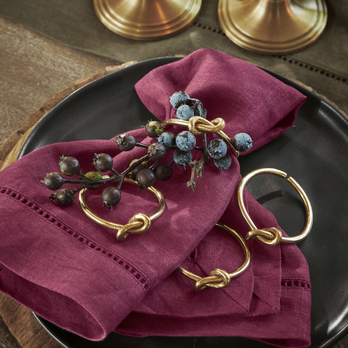 LOBERON Servet set van 4 Covent Garden bordeaux
