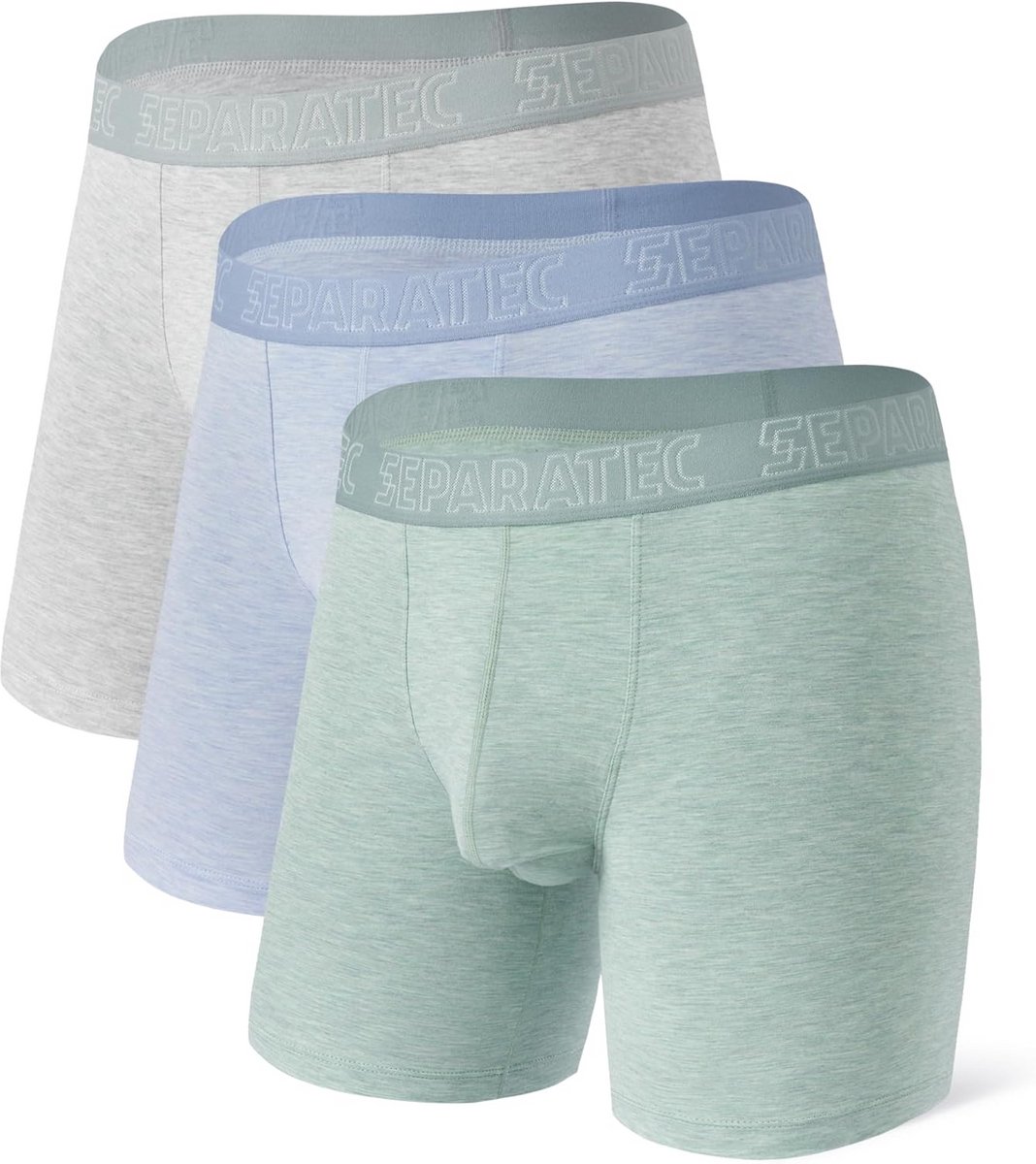 Heren Boxershorts Bamboo Rayon Ondergoed met Dubbele Pouch 3 Stuks