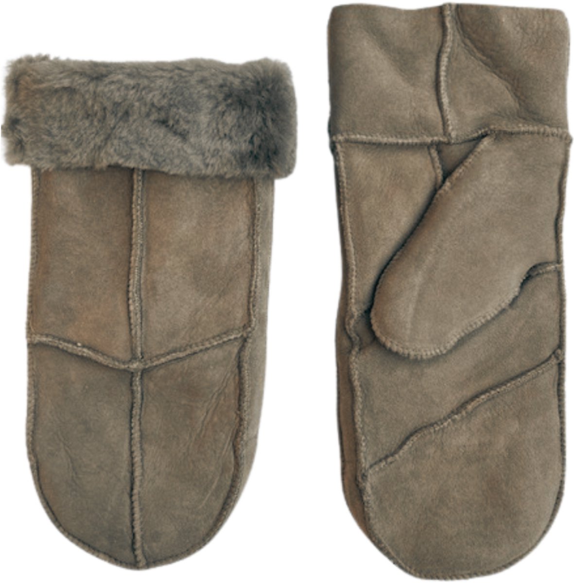 Leren wanten dames - Lammy dames winter - Winddicht en waterafstotend - Wol - Grijs- Maat L