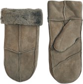 Leren wanten dames - Lammy dames winter - Winddicht en waterafstotend - Wol - Grijs- Maat L