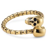 Aspero | Bague tête de mort en acier inoxydable doré