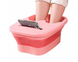 Vellina Voetenbad - Opvouwbaar Voetmassagebad - Inklapbaar - Acupressuur & Deksel - Thuis Pedicure Set voor Vermoeide Voeten - Perzikroze - Cadeau