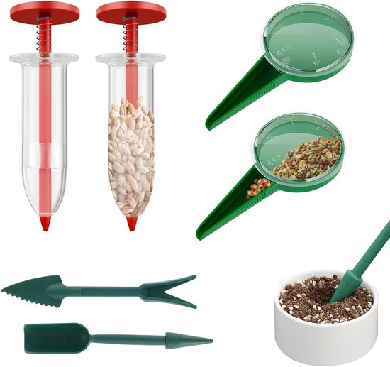 longziming - Ensemble de semoirs – Mini-outils de semis de 6 pièces – Distributeur de graines pratique pour petites graines – Outil de semis de précision pour légumes, fleurs et herbes – Accessoires de jardin