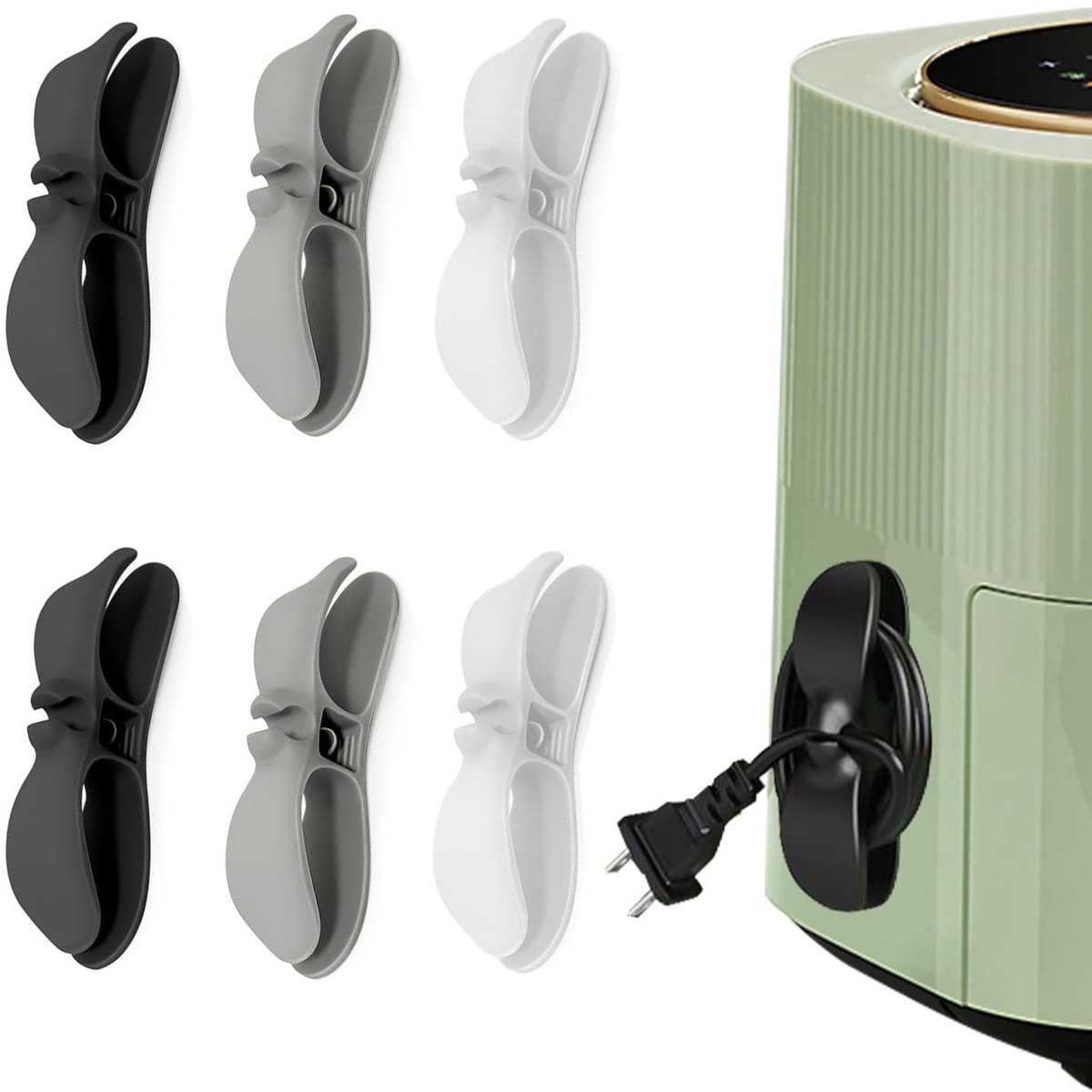 Kabelbeheerder voor apparaten, 6 stuks, kabelhouder, zelfklevende kabelorganizer voor keukenapparatuur