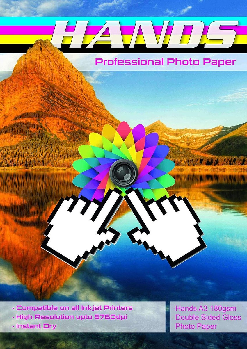 50 Vellen A3 Fotopapier 180gr Dubbelzijdig Glanzend voor Professionele Prints