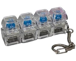 Keyboard Fidget Toy - sleutelhanger -keyboard - klikje - keyboard fidget toy - sleutelhangers volwassenen - Met verlichting - Sleutelhanger Anti Stress Speelgoed - Mini-Toetsenbord - Lineaire Klik - Decoratief - Ontspannend - transparent