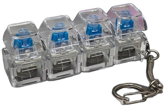 Keyboard Fidget Toy - porte-clés - keyboard - clic - keyboard fidget toy - porte-clés adultes - Met verlichting - Porte-clés Anti Stress Jouet - Mini-Clavier - Clic Linéaire - Décoratif - Relaxant - transparent