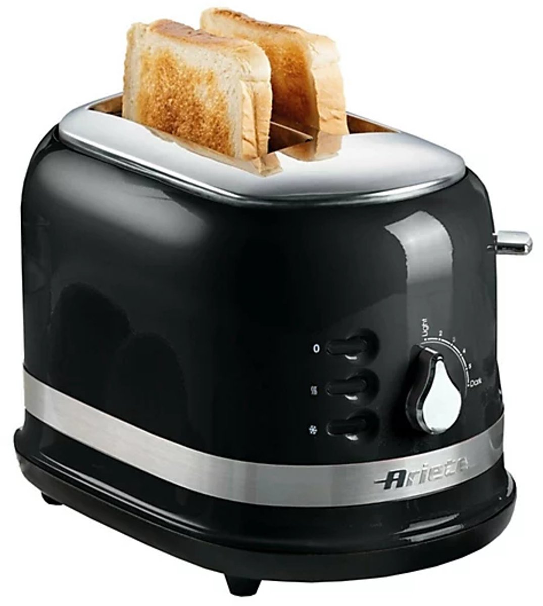 Ariete 0149/12 | Moderna Broodrooster | 2 Sleuven | Ontdooi & opwarm functie | 815 Watt | Zwart