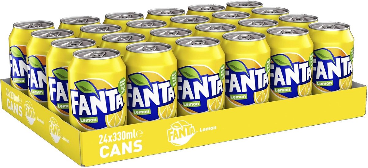 Frisdrank fanta lemon zero blik 330ml - 24 stuks